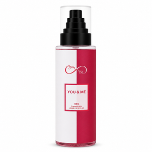 Unisex fragrance mist bottle with black pump sprayer, red label, 200ML