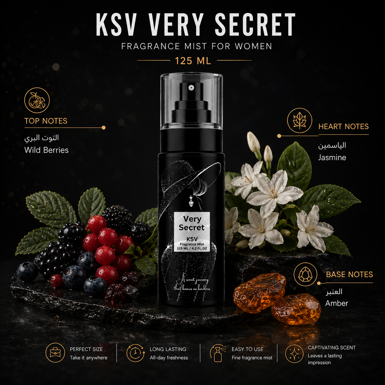 KSV VERY SECRET Fragrance Mist 125ML – A Touch of Mystery and Elegance