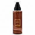 Amber fragrance mist bottle with black pump and Silk Sweet label