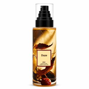 Daze unisex fragrance mist bottle, 200 mL, amber liquid with black spray pump
