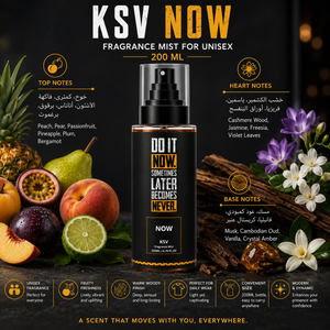 Fragrance mist bottle with pump spray, black and gold KSV Now design, 200 mL.