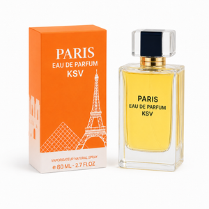 Unisex KSV PARIS eau de parfum 80 ml spray, glass bottle and orange gift box