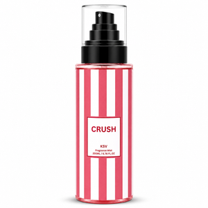 KSV Crush fragrance mist 200 ml, pink striped bottle with black spray pump