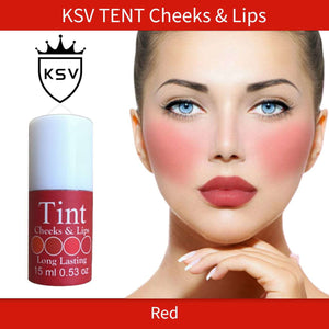 Long-lasting cheek and lip tint bottle in Red Raspberry shade, 15 ml