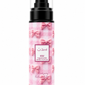 Pink floral fragrance mist bottle with black spray pump, 125 ml