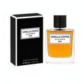 Vanilla coffee eau de parfum spray bottle with 100 ml clear glass and amber liquid
