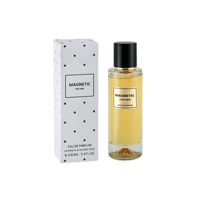 Magnetic for Her eau de parfum, 100 ml bottle with black cap and matching box