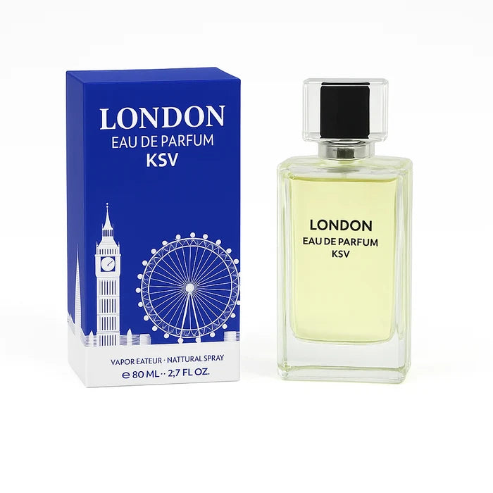 KSV LONDON women's eau de parfum, 80 ml bottle with matching blue box